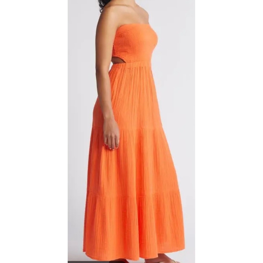RIP CURL Premium Surf Strapless Maxi Dress - Orange Size XL Summer Beach Surf - Picture 10 of 10